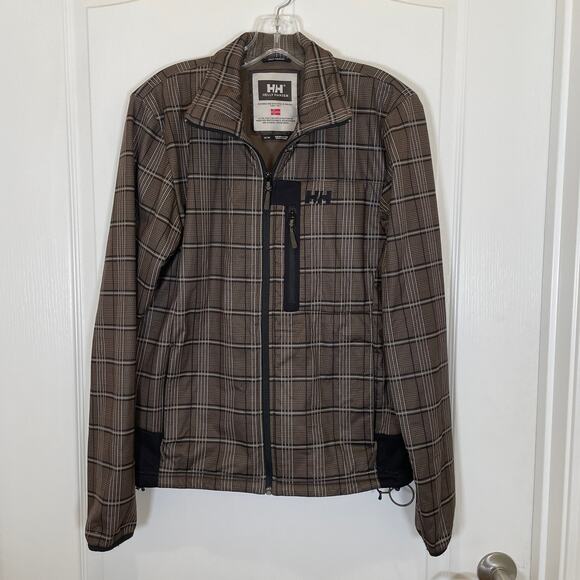 Helly Hansen Other - Helly Hansen Men's Windbreaker Jacket Olive Green Black Plaid Zip Front M